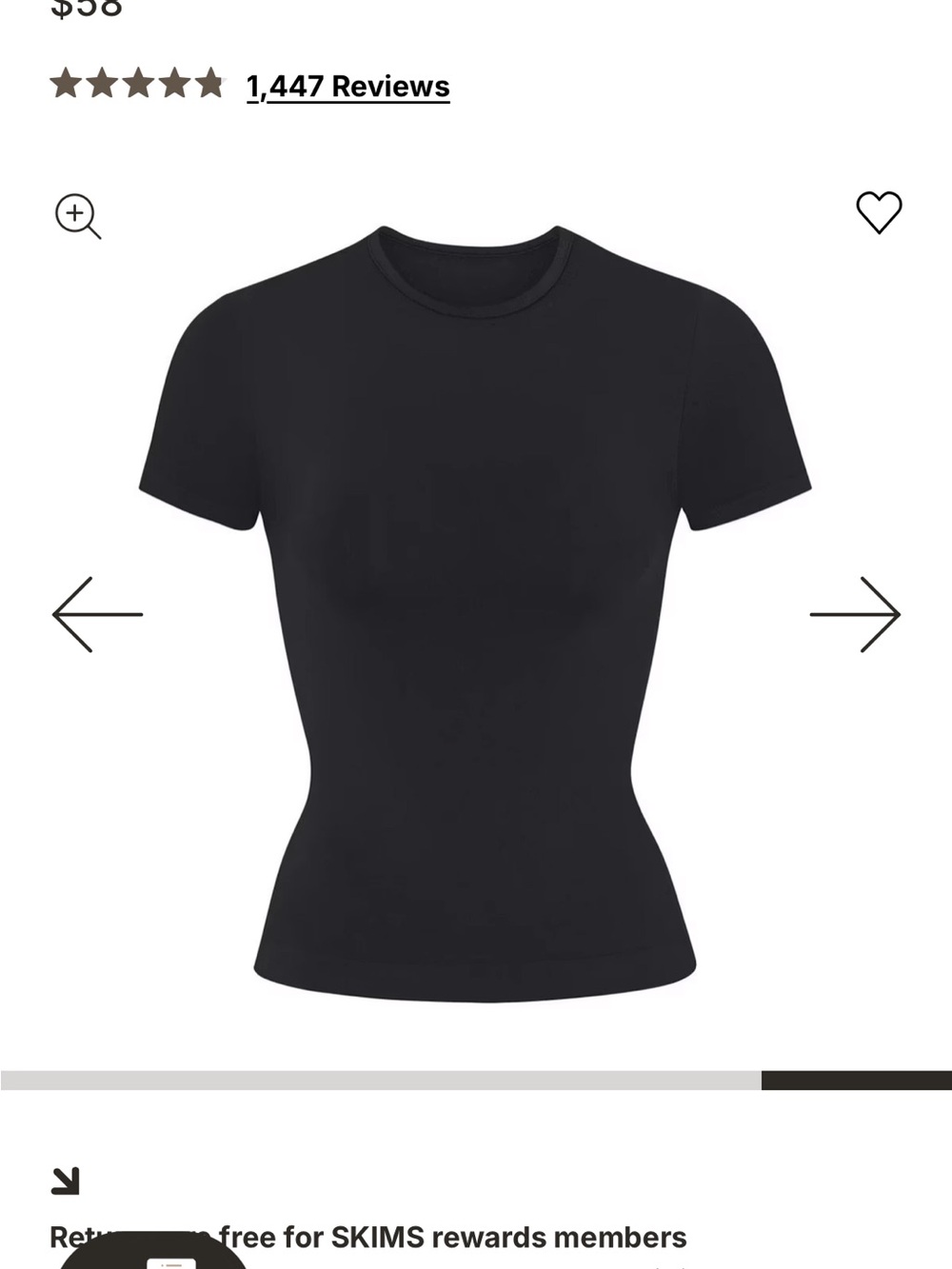 SKIMS Black Short-Sleeve Crewneck Tee